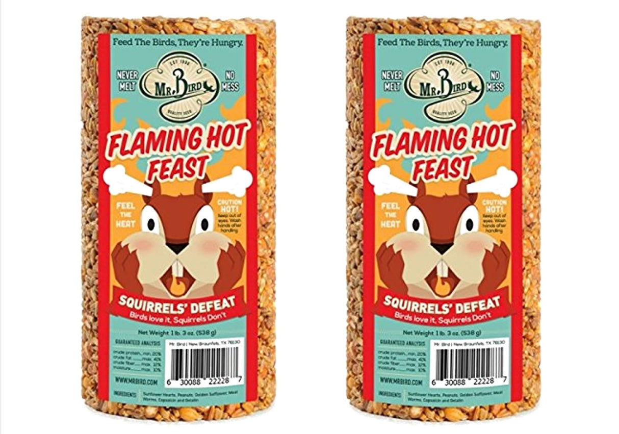 Mr. Bird Flaming Hot Feast Small Wild Bird Seed Cylinder 19 oz. (1, 2, 4, and 6 Packs)