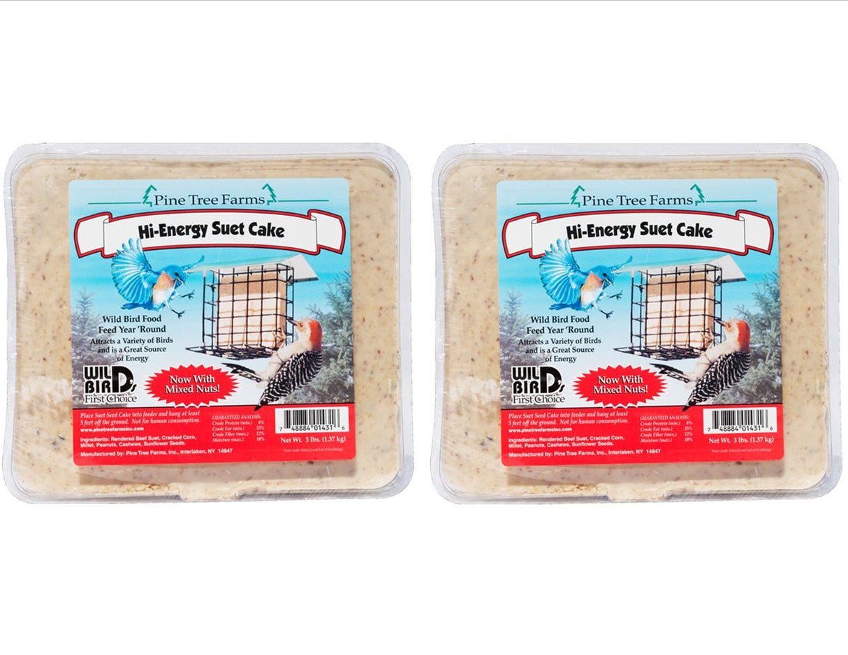 Pine Tree Farms Hi-Energy Suet Cake 3 Pounds (1, 2, 4, 6 and 12 Packs) - JCS Wildlife