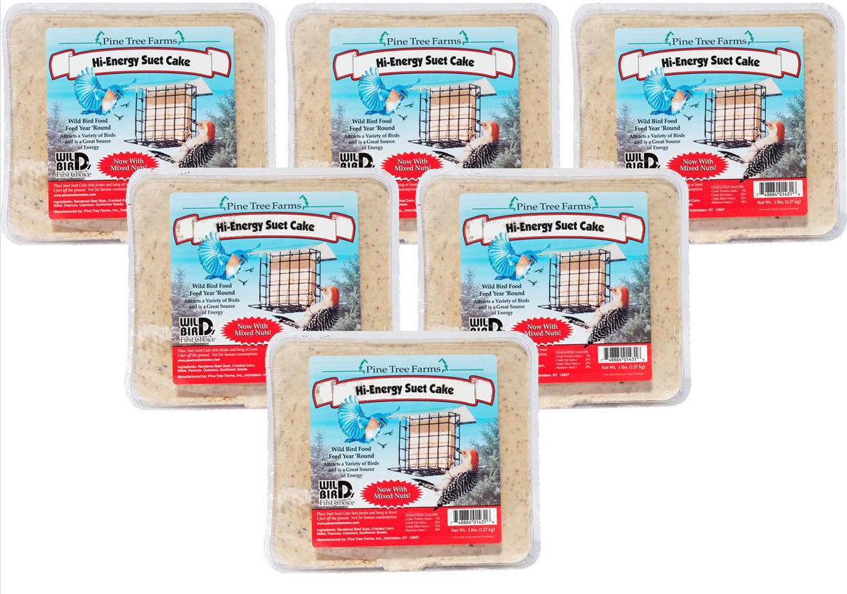 Pine Tree Farms Hi-Energy Suet Cake 3 Pounds (1, 2, 4, 6 and 12 Packs) - JCS Wildlife