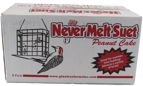 8 Pack Pine Tree Farms Never Melt Suet Peanut Cake Value Pack 11 oz Made in USA - JCS Wildlife