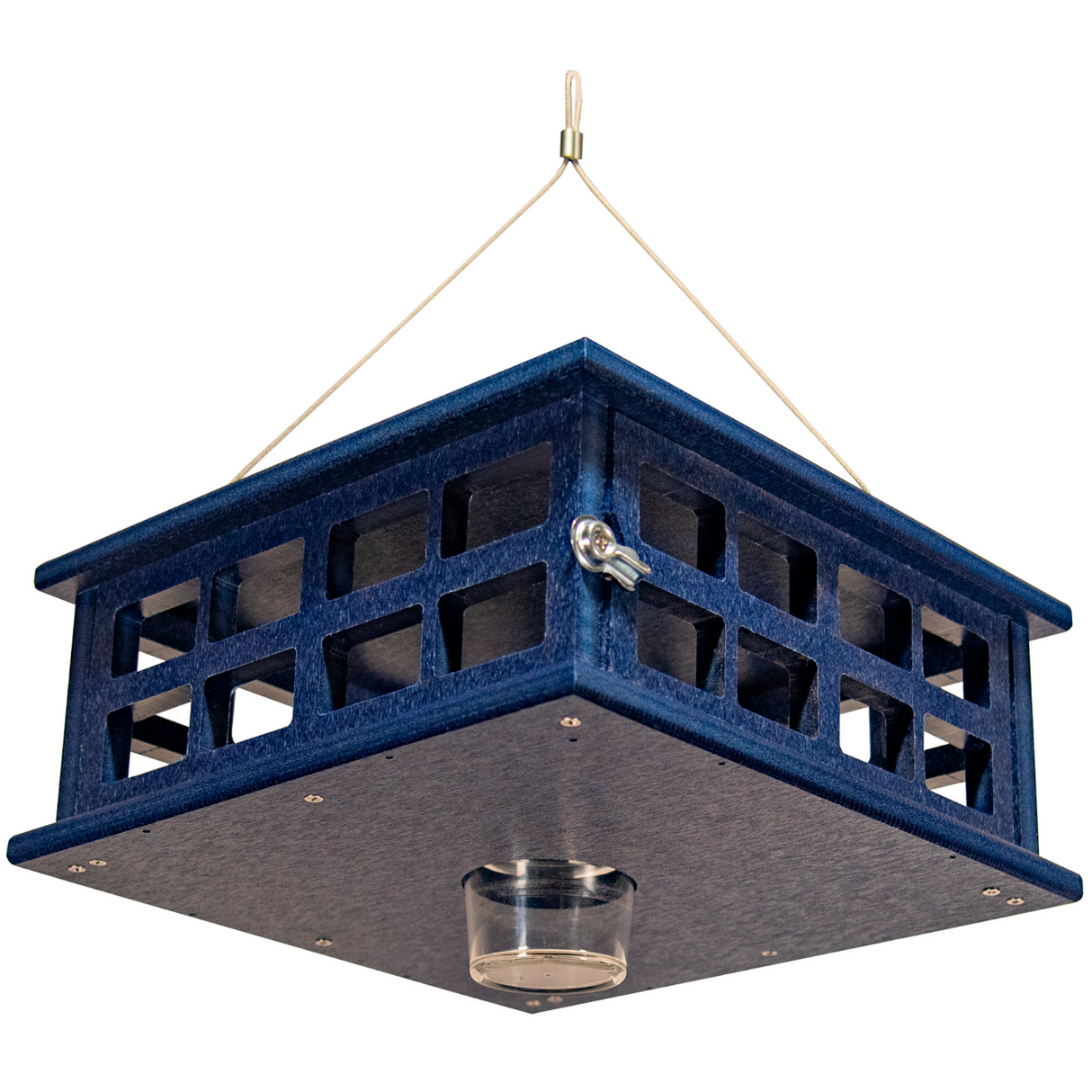 JCS Wildlife Recycled Poly Lumber Caged Platform Bluebird Feeder (Single Cup) - JCS Wildlife