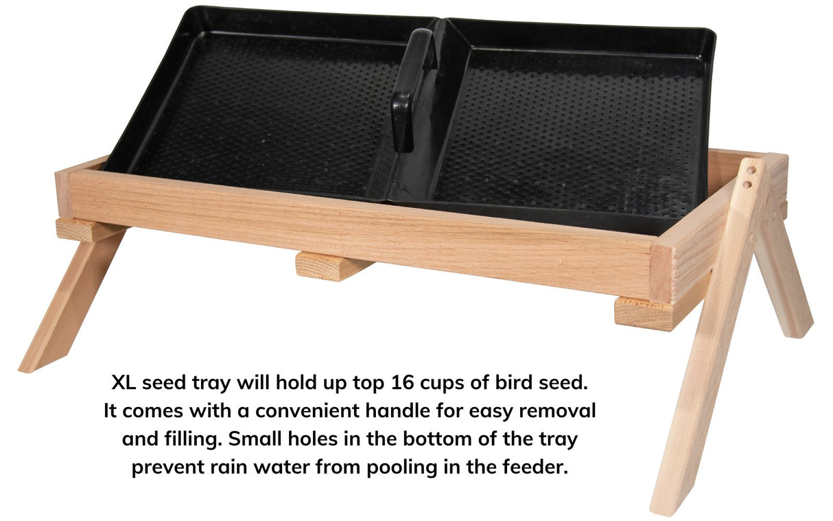 JCS Wildlife Cedar Platform Ground Feeder XL - JCS Wildlife