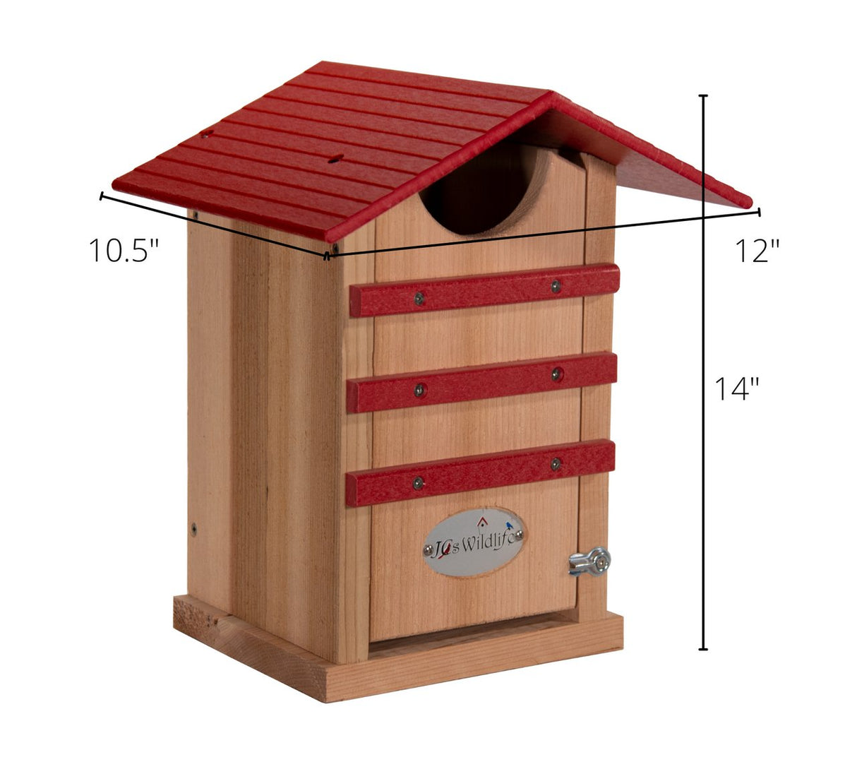 JCS Wildlife Cedar Screech Owl Nest Box with Poly Lumber Roof - JCS Wildlife