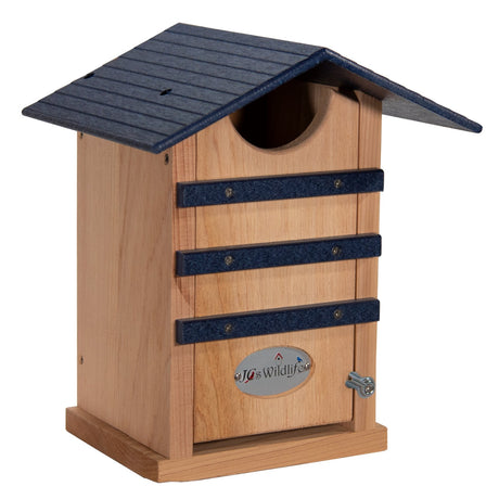 JCS Wildlife Cedar Screech Owl Nest Box with Poly Lumber Roof - JCS Wildlife