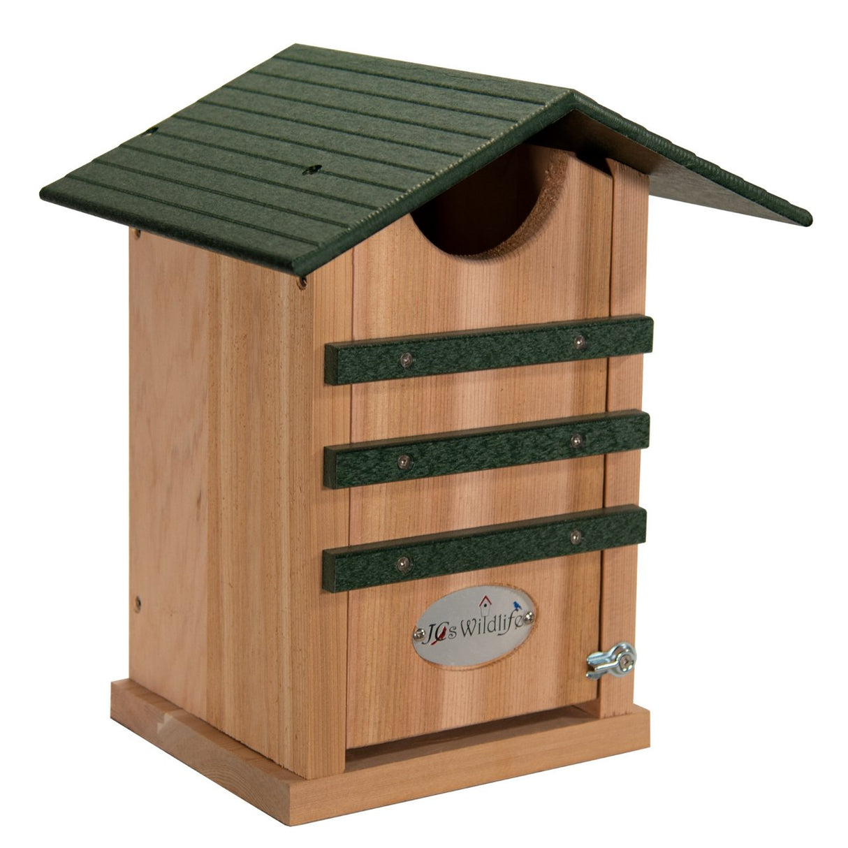 JCS Wildlife Cedar Screech Owl Nest Box with Poly Lumber Roof - JCS Wildlife