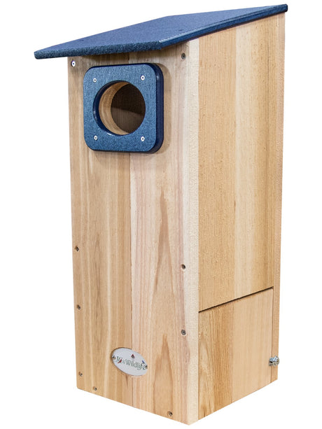 JCS Wildlife Cedar Wood Duck House with Recycled Poly Lumber Roof and Predator Guard - JCS Wildlife