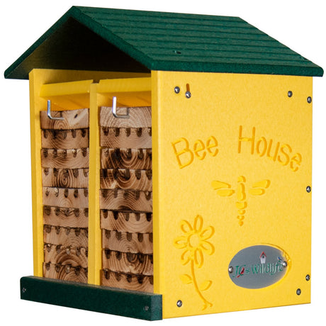 JCS Wildlife Double-Wide Large Poly Lumber and Pine Mason Bee House - Handmade in the USA - JCS Wildlife