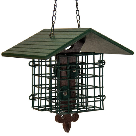 JCS Wildlife Fleur de Lis Suet Feeder with Eco-Friendly Poly Lumber Roof - JCS Wildlife