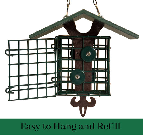 JCS Wildlife Fleur de Lis Suet Feeder with Eco-Friendly Poly Lumber Roof - JCS Wildlife