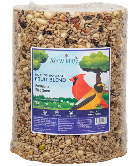 JCS Wildlife No Mess, No Waste Fruit Blend Premium Bird Seed Large Cylinder, 4.5 lb - JCS Wildlife