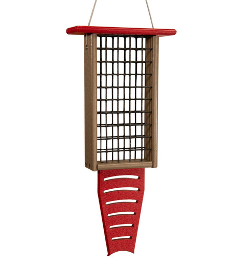 JCS Wildlife Recycled Double Suet Feeder Bird Feeder with Tail Prop - JCS Wildlife