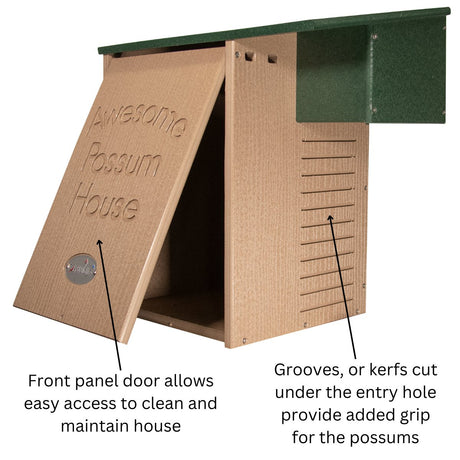 JCS Wildlife Recycled Poly Lumber Awesome Possum House - JCS Wildlife