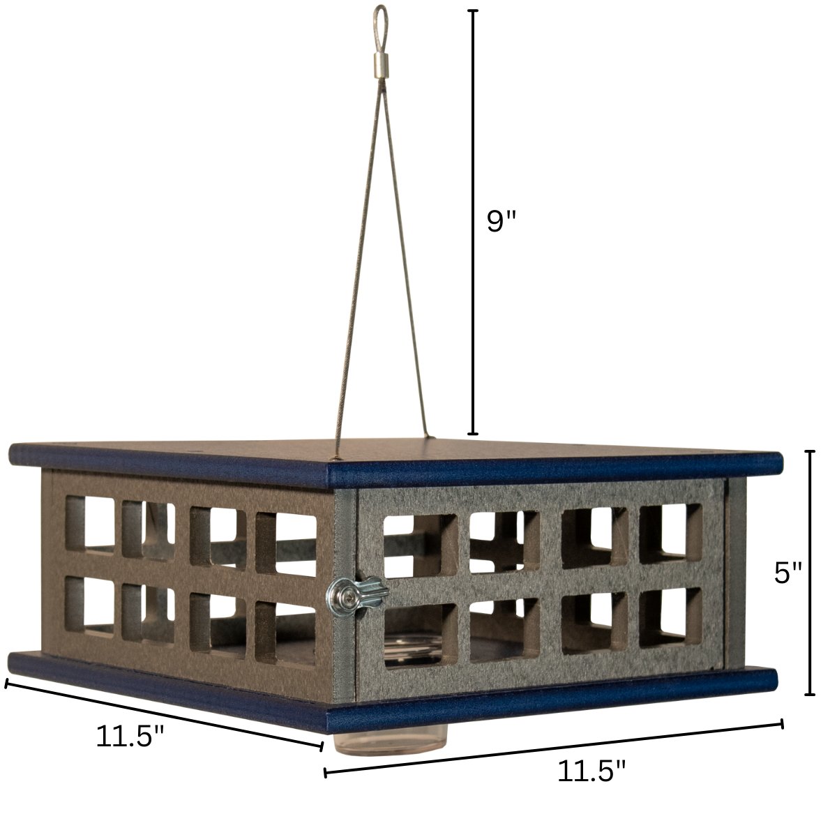 JCS Wildlife Recycled Poly Lumber Caged Platform Bluebird Feeder (Single Cup) - JCS Wildlife