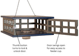 JCS Wildlife Recycled Poly Lumber Caged Platform Bluebird Feeder (Single Cup) - JCS Wildlife