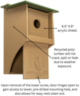 JCS Wildlife Recycled Poly Lumber Northern Flicker House - JCS Wildlife