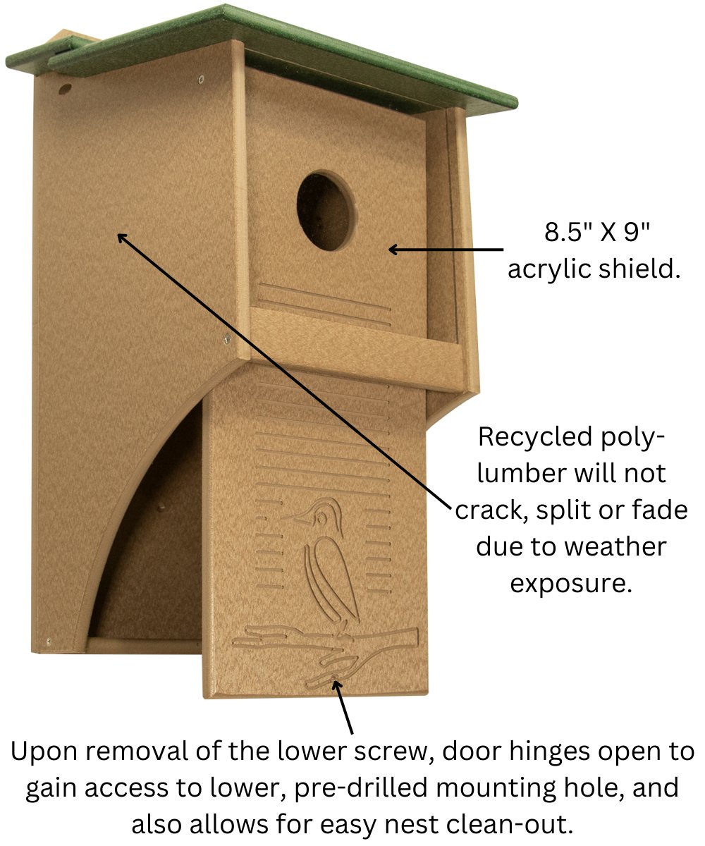 JCS Wildlife Recycled Poly Lumber Northern Flicker House - JCS Wildlife