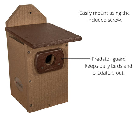 JCS Wildlife Recycled Poly Lumber Standard Bluebird House - JCS Wildlife