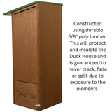 JCS Wildlife Recycled Poly Lumber Wood Duck House - JCS Wildlife