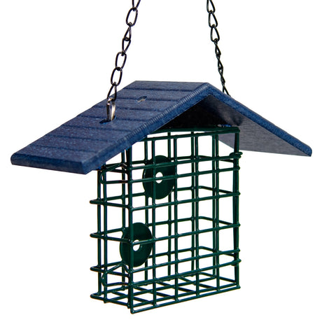 JCS Wildlife Single Suet Cage with Poly Lumber Roof - JCS Wildlife