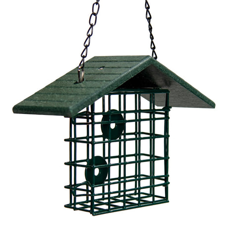 JCS Wildlife Single Suet Cage with Poly Lumber Roof - JCS Wildlife