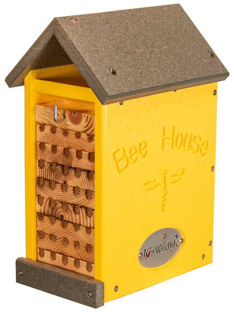 JCS Wildlife Small Poly Lumber and Pine Mason Bee House - Made in the USA - JCS Wildlife