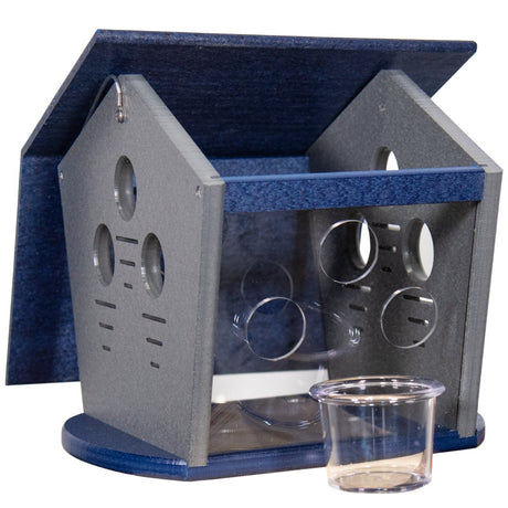 JCS Wildlife Ultimate Enclosed Bluebird Feeder - Keeps Starlings and Bully Birds Out - Holds 2 Cups Dried Mealworms