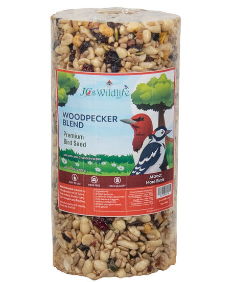 JCS Wildlife Woodpecker Blend Premium Bird Seed Small Cylinder, 2 lb - JCS Wildlife