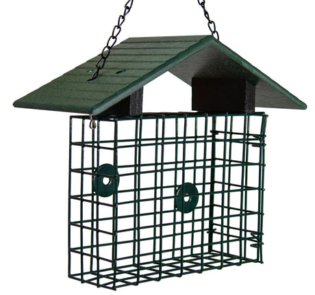 JCS Wildlife XL Suet Cage with Recycled Poly Lumber Roof - JCS Wildlife