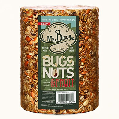 Mr. Bird Bugs, Nuts, & Fruit Large Cylinder Bugs, Nuts & Fruit 4 lbs. 2 oz. (1, 2, 4, or 6 Packs) - JCS Wildlife