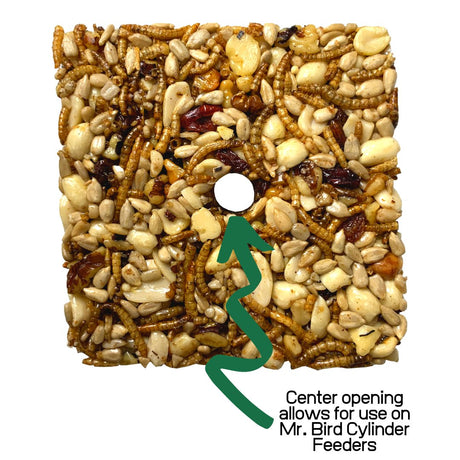 Mr. Bird Bugs, Nuts, & Fruit Small Wild Bird Seed Cake 6 oz. (6 or 12 Packs) - JCS Wildlife