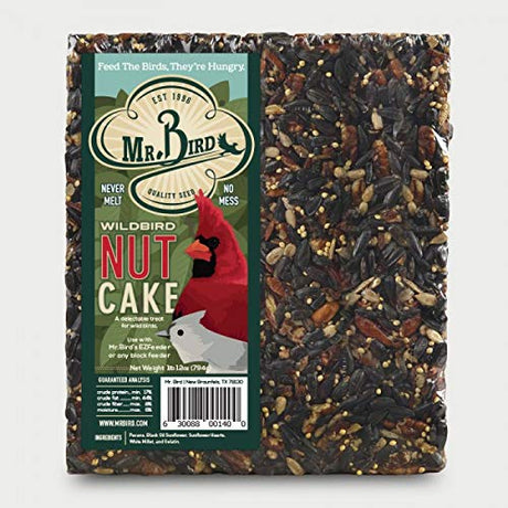 Mr. Bird WildBird Nut Cake XL Wild Bird Seed Cake 1 lb. 12 oz. (1, 2, 4, 6 and 12 Packs) - JCS Wildlife