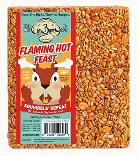 Mr. Bird's Flaming Hot Feast Large Wild Bird Seed Block 1 lb. 9 oz. (1, 2, 4, 6 and 12 Packs) - JCS Wildlife