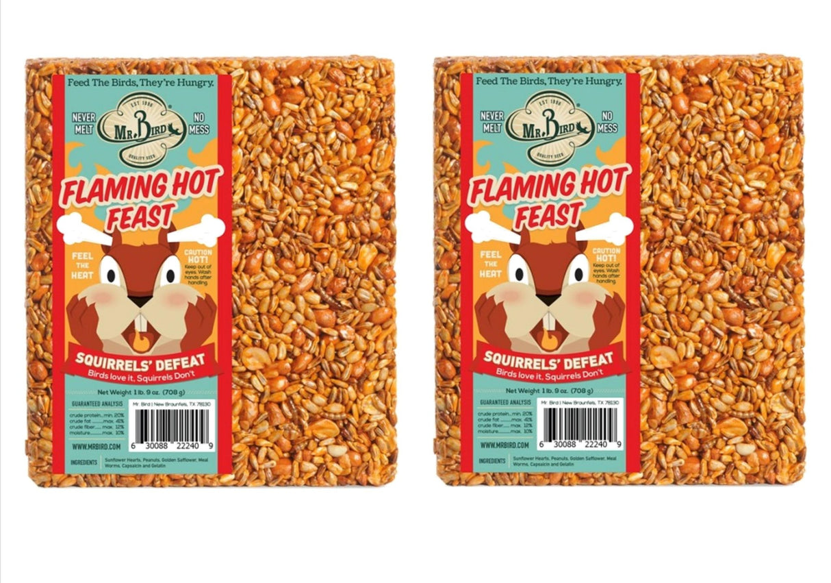 Mr. Bird's Flaming Hot Feast Large Wild Bird Seed Block 1 lb. 9 oz. (1, 2, 4, 6 and 12 Packs) - JCS Wildlife