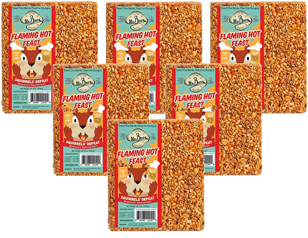 Mr. Bird's Flaming Hot Feast Large Wild Bird Seed Block 1 lb. 9 oz. (1, 2, 4, 6 and 12 Packs) - JCS Wildlife