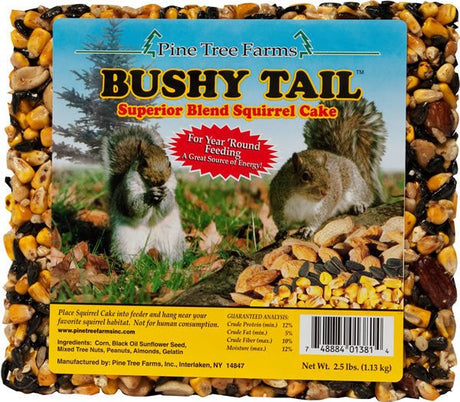 Pine Tree Farms 1381 Bushy Tail 2.5 Pound Squirrel Cake (1, 2 and 8 Packs) - JCS Wildlife