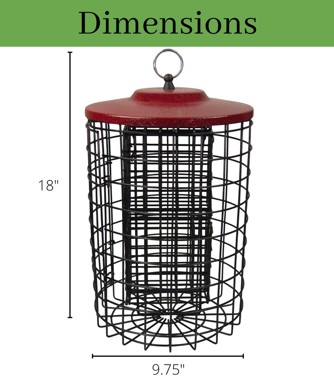 Squirrel Stopper Large Round Squirrel Proof Suet Feeder with Easy-Open Side Door - Holds 4 Suet or Seed Cakes - JCS Wildlife