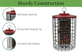 Squirrel Stopper Large Round Squirrel Proof Suet Feeder with Easy-Open Side Door - Holds 4 Suet or Seed Cakes - JCS Wildlife