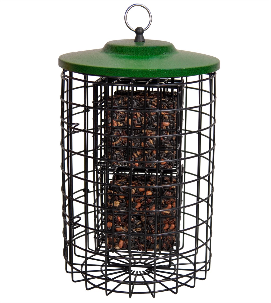 Squirrel Stopper Large Round Squirrel Proof Suet Feeder with Easy-Open Side Door - Holds 4 Suet or Seed Cakes - JCS Wildlife