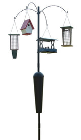 Squirrel Stopper Sequoia Squirrel Proof Bird Feeder Pole System with 4 Hanging Stations - JCS Wildlife